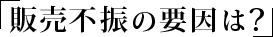 「販売不振の要因は？」